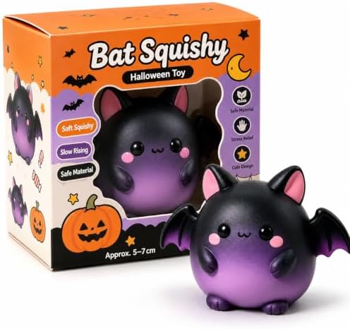 Halloween Bat Slow Rising Squeeze Decor，4Pack