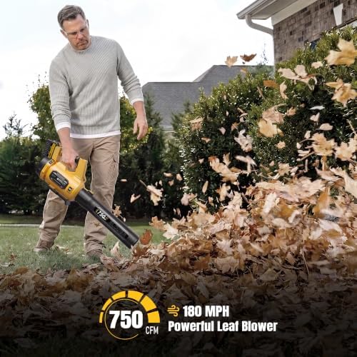 LOSART 750CFM Leaf Blower Cordless with 2x6.0Ah Batteries, Brushless Motor