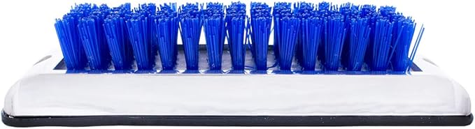 United Pacific 90054 Stainless Shoe/Boot Scraper w/Nylon Brush, 430 Stainless Steel Housing – Blue Brush – ONE Unit