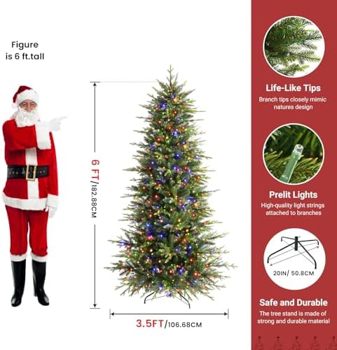 SHareconn 6ft Prelit Artificial Aspen Christmas Tree with Remote Control