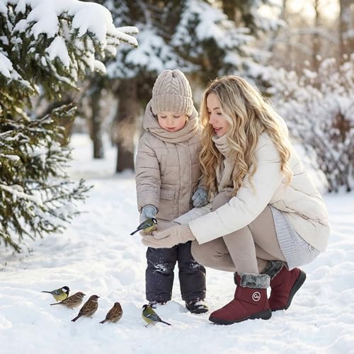 Reimferce Womens Snow Boots for Winter: Comfortable & Warm for All Day Wear - Waterproof Non Slip Booties for Commute Outdoor Walking