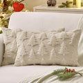 MIULEE Christmas Throw Pillow Covers Beige Set of 2 12x20 Lumbar