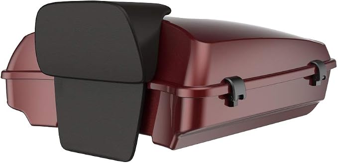 Advanblack Road Glide Tour Trunk Pack Stiletto Red Razor Tour Trunk Pack Backrest Pad for '97-'25 Harley Touring Road King Street Glide Electra Glide CVO models