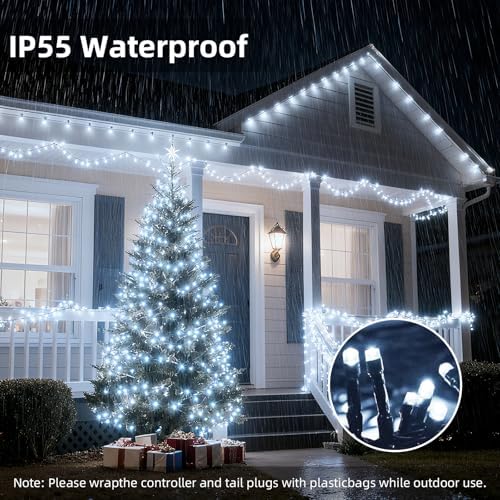 500 LED White Christmas Lights Christmas Tree Lights Outdoor