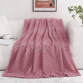 Dusty Pink Throw Blanket 50"×60" Gifts for Mom Fuzzy 3D Jacquard Decorative
