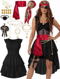 Women's Pirate Costume 10 Pcs Renaissance Halloween Ren Faire LARP Outfit