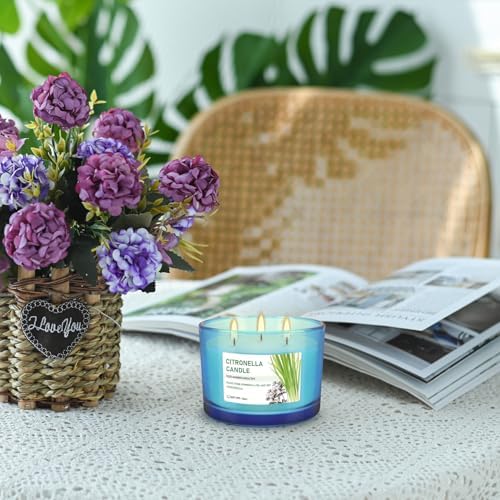 2x14oz Large 3-Wick Outdoor Indoor Citronella Candles