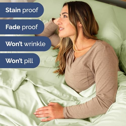 Flex Top Split Head King 4 Piece Sheet Set - Ultra-Soft - Light Sage Green