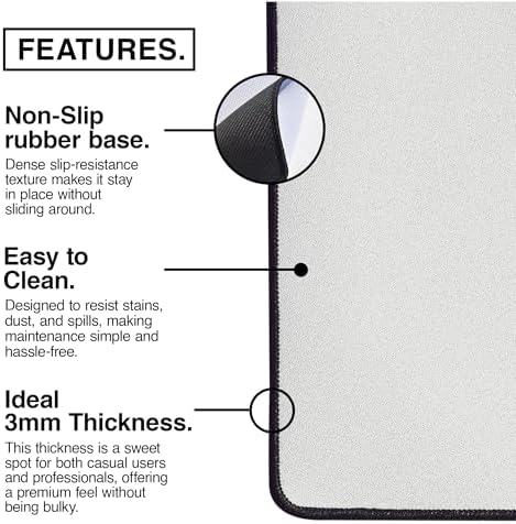 MPCO. Taguchi Gaming Desk Pad, 36" x 17" Duraglyde Fabric Non-Slip Desk Mat