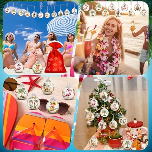 Outus 16 Pcs Christmas Tree Ornaments Ball Vintage Christmas Hanging Decor