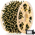 Dazzle Bright 164 FT 500 LED Christmas String Lights, Waterproof Green Wire String Lights with 8 Modes, Outdoor Christmas Decorations for Indoor Garden Party Yard Decor (Warm White)