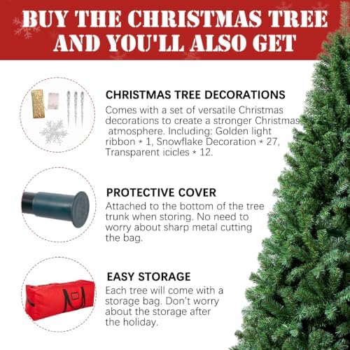 4FT Green Christmas Tree Small Artificial Spruce 450 PVC Branch Metal Stand