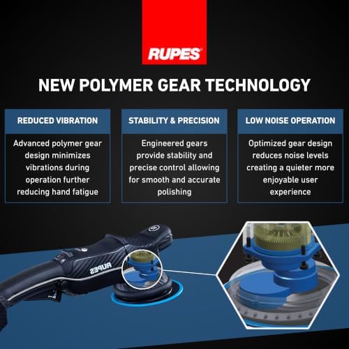 RUPES BigFoot HLR15 iBrid Random Orbital Polisher w/ 2 Batteries & Charger