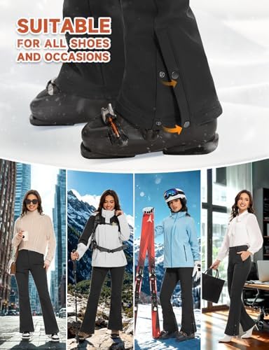 Hiauspor Women's Snow Ski Pants：Fleece Lined Water Resistant Warm Flare