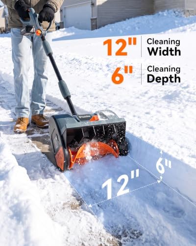 Cordless Snow Shovel, Electric Snow Blower with Total 8000mAh Battery