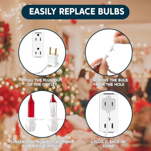 Joiedomi Christmas String Lights Indoor,100 Count Mini Red Light,21.4 FT Lighting Decor for Patio Dorm Classroom Bedroom Holiday Wedding Party Garland Birthday Festival,White Wire