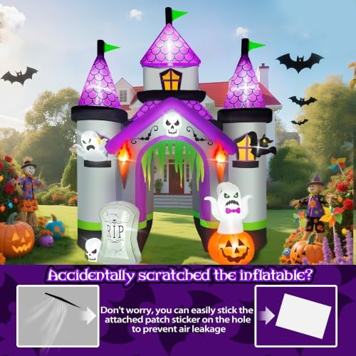 Kalolary 12.5FT Tall Halloween Inflatables Archway Haunted House Castle