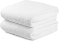 JML Microfiber Bath Towels Set of 2, 30 in x 60 in, White | Hanging Loop, Super Soft, Absorbent, Lint Free, Fade Resistant, Lightweight, Quick Dry, Use for SPA , Sauna, Salon Hair Wrap