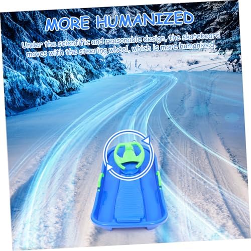 Thickened Snow Sled with Brakes Steering Wheel Winter Season