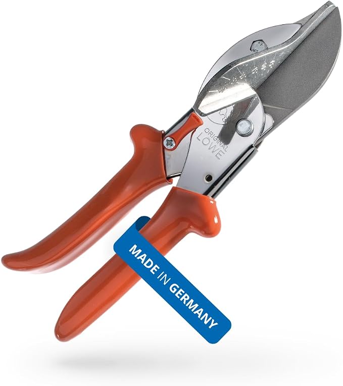 Original LÖWE Sharp Miter Shears 3.104 | With 45 Degree Stops for Precision Cutting | Professional Grade Angle Cutter Tool for Plastic, Rubber, Wood, PVC, Leather, Metal | Made in Germany