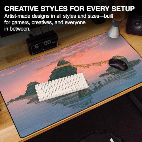 MPCO. Futamigaura Gaming Desk Pad, 36" x 17" Duraglyde Non-Slip Desk Mat