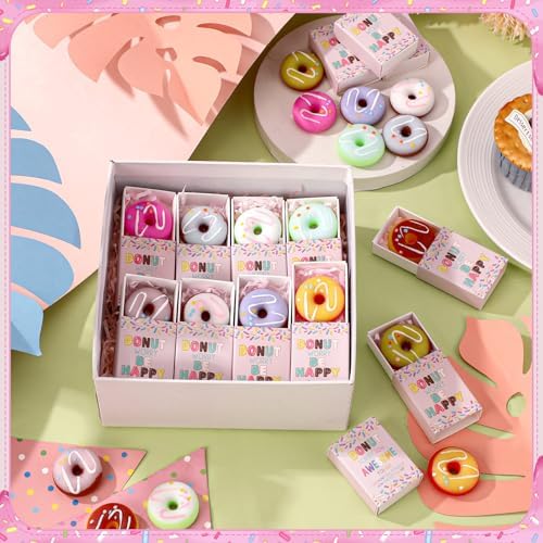 100 Sets Appreciation Gifts Donut Toys with Boxes, Reminder You are Awesome
