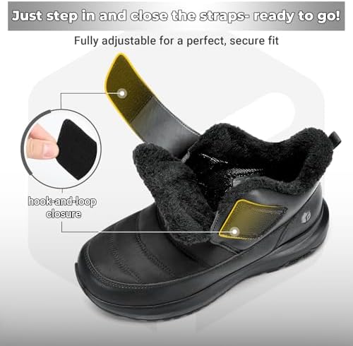 FitVille Snow Boots for men Winter Shoes Fur Lining Waterproof Extra Wide Boots for Men Heat Lock Technology for Outdoor