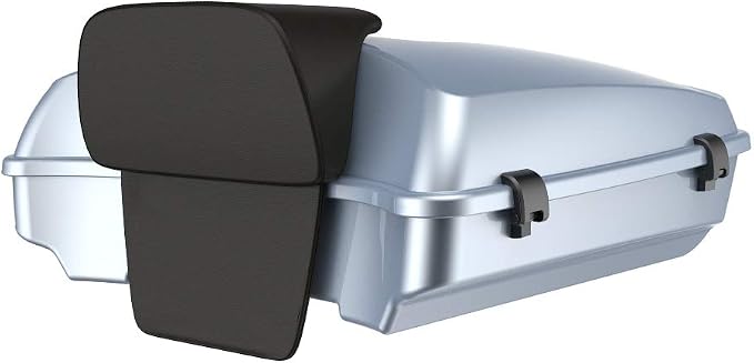 Advanblack Road Glide Tour Trunk Pack Barracuda Silver Razor Tour Trunk Pack Backrest Pad for '97-'25 Harley Touring Road King Street Glide Electra Glide CVO models