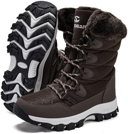 HOBIBEAR Women's Waterproof Winter Snow Boots Lightweight Warm Faux Fur Lined Mid-Calf Booties