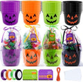 24Pcs Halloween Candy Buckets Gift Sets,Plastic Trick or Treat Pail-4 Color
