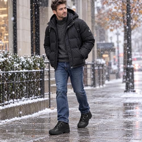 HISEA Men's Snow Rain Boots Waterproof, Insulated Ankle Duck Winter Boot