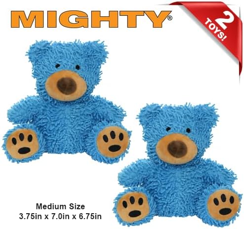 MIGHTY® 2 Pack Microfiber Medium Bear Dog Toys | Ultra Durable Plush Toy with Multiple Layers & Reinforced Seams , Washable and Floats , Mighty® Construction