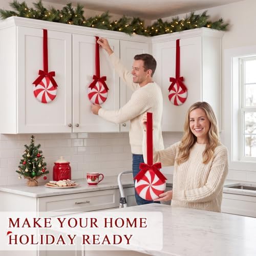 8 Pcs Christmas Kitchen Hanging Ornament, Velvet, Candy