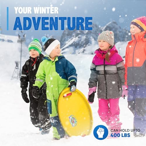 27" Lifetime Saucer Sled - Durable High-Density Plastic, Handles, Ideal for Adults, Kids, and Teens - 1 Person Snow Sled for Kids and Adults