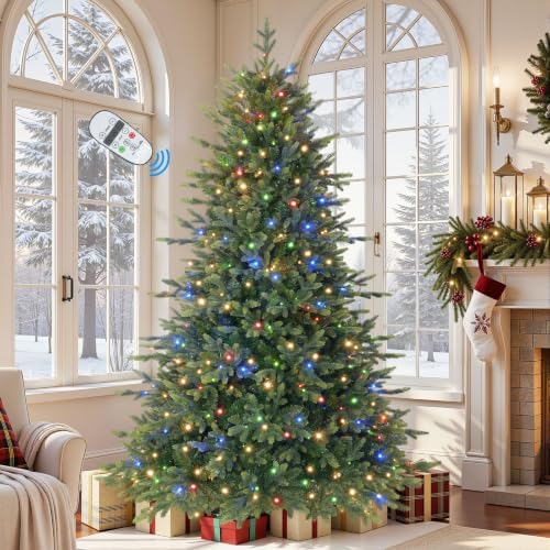 SHareconn 6ft Prelit Artificial Fir Christmas Tree with Dual Color Lights