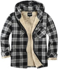 Elesuit Men's Full Zip Fleece Flannel Jacket Shirt Plaid Cotton Hoodie Coat