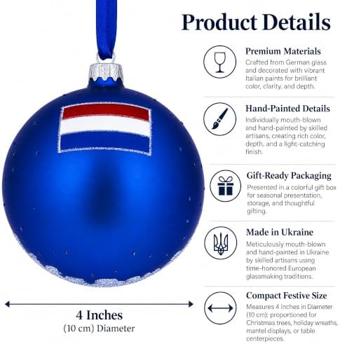 Rijksmuseum, Amsterdam, Netherlands Glass Ball Christmas Ornament 4 Inches