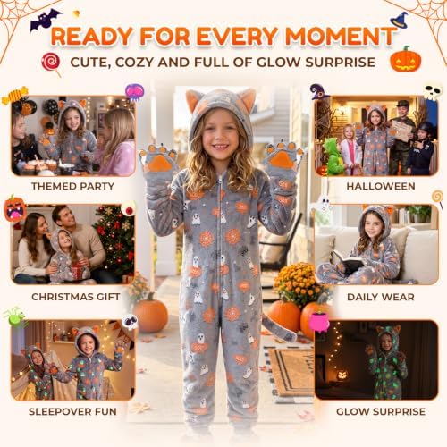 Joycover Halloween Black Cat Costume for Girls, Kids Cat Onesie & Purse Bag