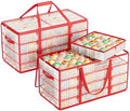 SONGMICS Large Christmas Ornament Storage Boxes, Set of 2, with 256 Slots