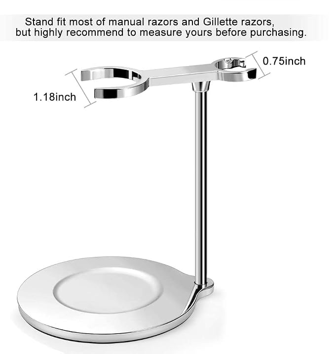 GRUTTI Luxury Shaving Organizer Stand & Bowl Set - 3-Layer Stainless Steel Bowl, Keeps Tools Dry & Organized - Gift for Dad/Husband