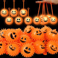 Sotiff 60 Pcs LED Halloween Bouncy Balls Spiky Squeaky Stress, Pumpkin