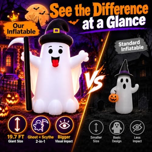 26.2 FT Giant Halloween Inflatable Ghost Decorations Outdoor with Blower