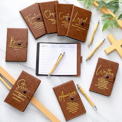 Spakon 160 Pcs Christian Prayer Journals with Pens, English Bible Words