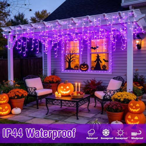 JMEXSUSS Purple Halloween Lights Outdoor, 800 LED