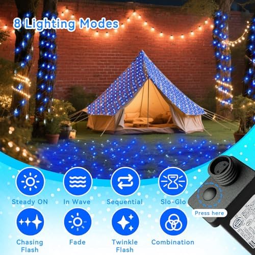 LitHome 14.8FT x 5FT Christmas Net Lights Outdoor Mesh Lights Connectable