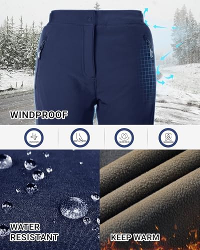 Outdoor Ventures Ski Pants Women Waterproof Insulated Snow Soft Shell