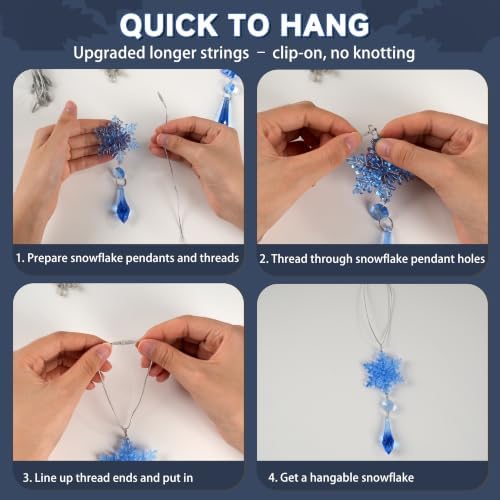 Crystal Ornaments for Christmas Tree Winter Wonderland Decorations