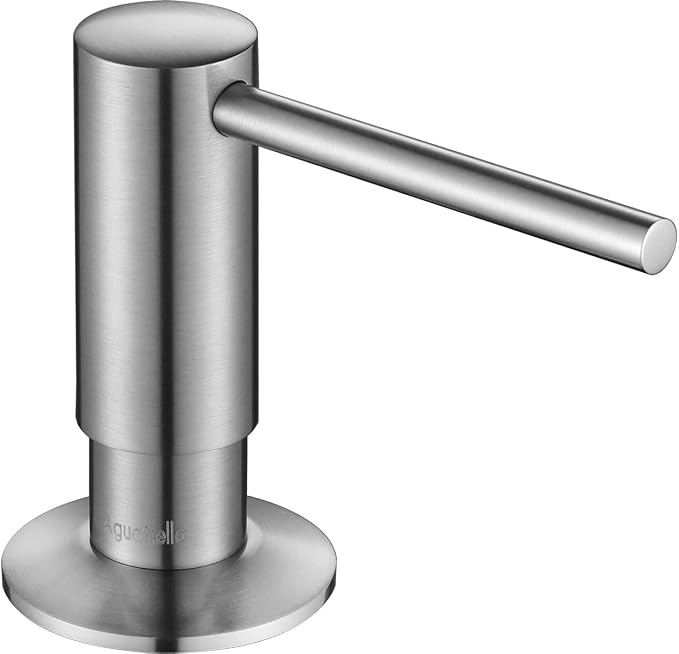 AguaStella ASF026BN Built in Soap Dispenser Brushed Nickel for Kitchen Sink with Soap Bottle Countertop Pump