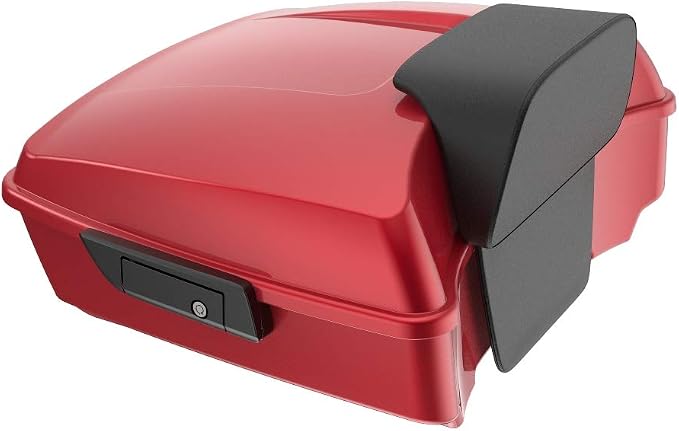 Advanblack Road Glide Tour Trunk Pack Wicked Red Chopped Tour Trunk Pack Backrest Pad for '97-'25 Harley Touring Road King Street Glide Electra Glide CVO models