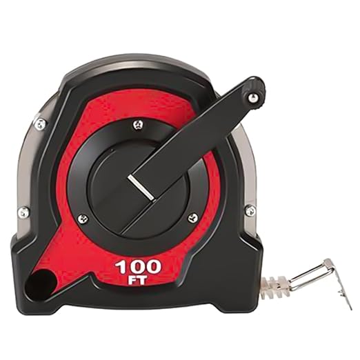 48-22-5101 for Milwaukee Closed Reel Long Tape Measure, Folding Hook, 100-Feet, Metal, RED,BLACK